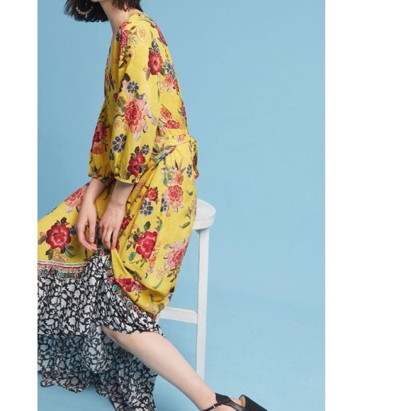 Anthropologie Farm Rio SUNLIT FLORAL  MAXI DRESS - Picture 4 of 8